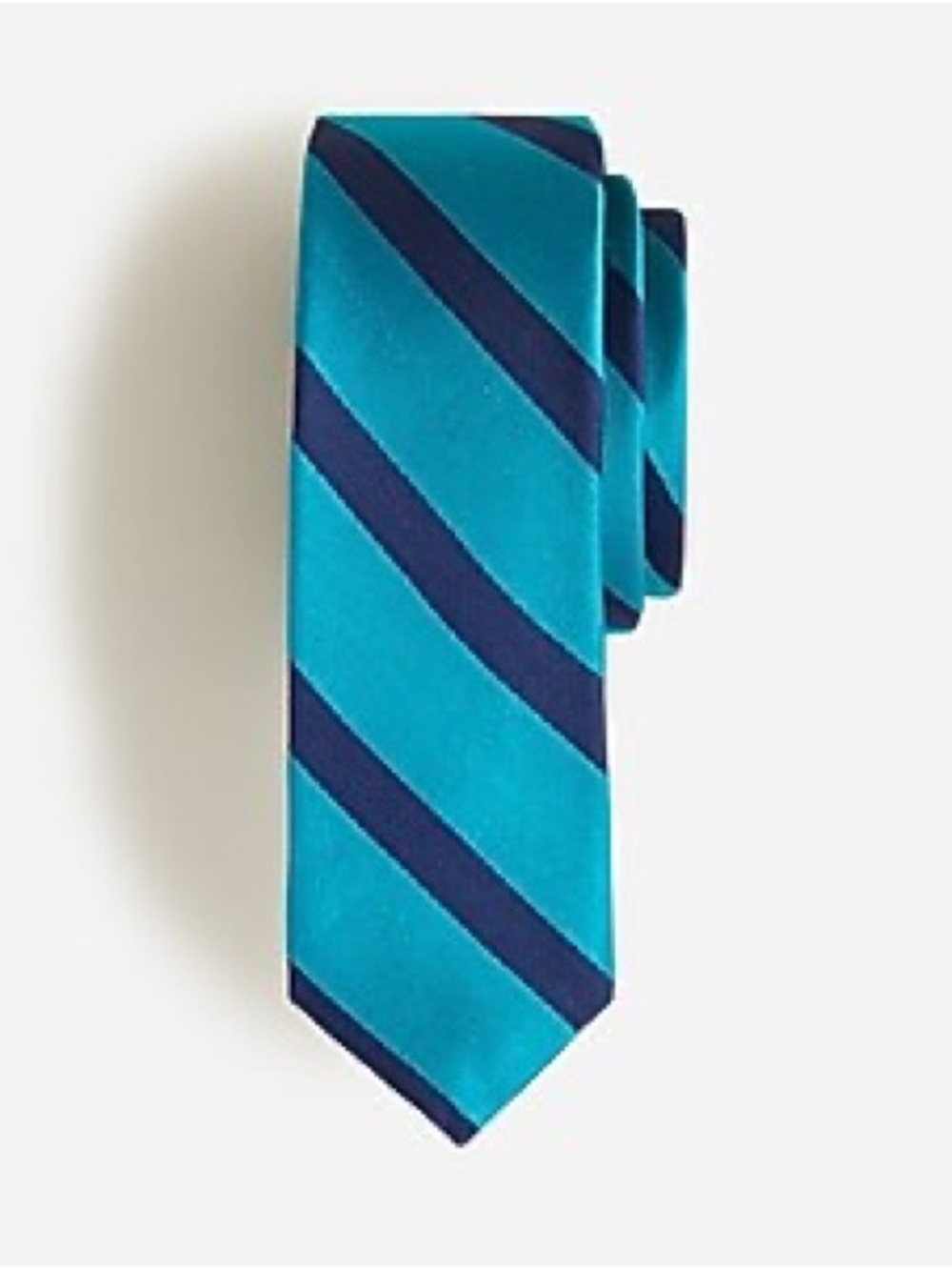 Crewcuts Little Boys Teal and Navy Striped Silk Tie. Size 2-7, XS, Like New!